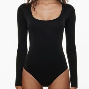 Aritzia Sunday Best Black ribbed bodysuit